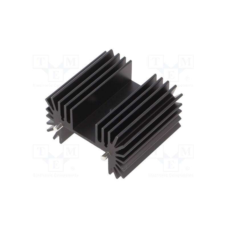 1 pcs x OHMITE - RA-T2X-38E - Heatsink: extruded, TO218,TO220,TO247, black, L: 25mm, W: 42mm, R