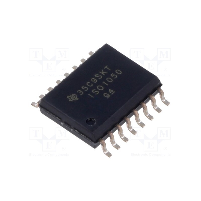 1 pcs x TEXAS INSTRUMENTS - ISO1050DWR - IC: interface, transceiver, 3÷5.5VDC, SOIC16, -55÷105°C
