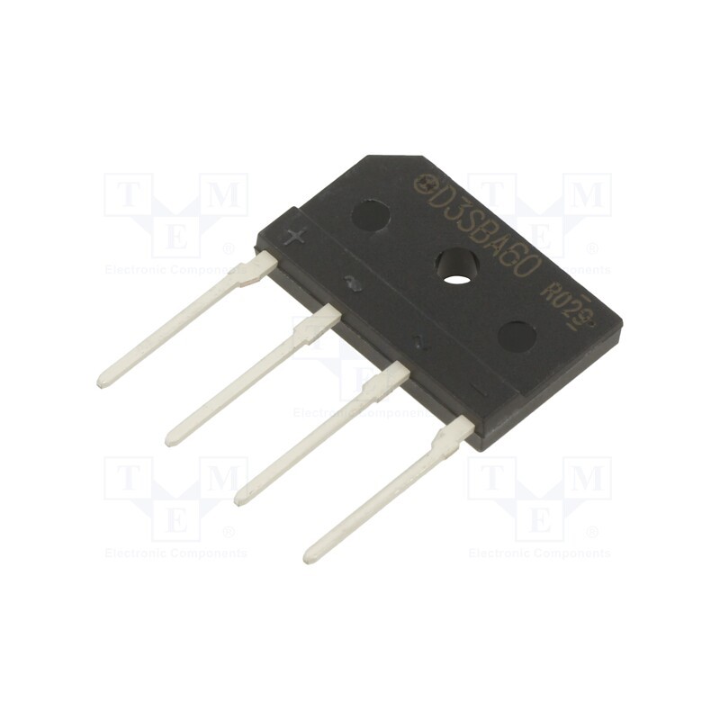 1 pcs x SHINDENGEN - D3SBA60-7000 - Bridge rectifier: single-phase, Urmax: 600V, If: 4A, Ifsm: 80A, flat