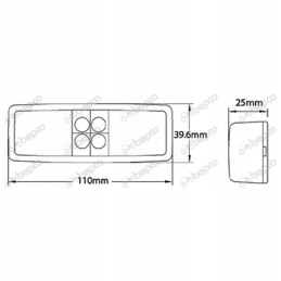 Orange LED marker lamp 12 24v 110x40mm
