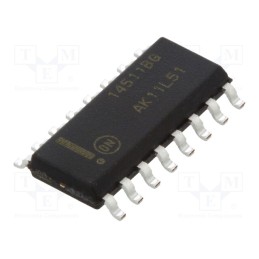 3 pcs x ONSEMI - MC14511BDG - IC: digital, BCD to 7-segment,decoder,driver,latch, SMD, SO16