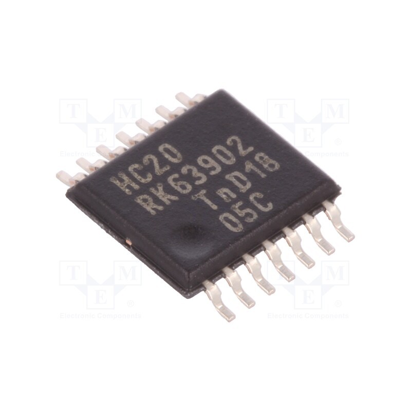 3 pcs x NEXPERIA - 74HC20PW,112 - IC: digital, NAND, Ch: 2, IN: 4, CMOS, SMD, TSSOP14, , HC
