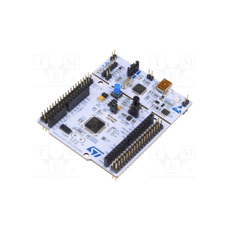 1 pcs x STMicroelectronics - NUCLEO-L073RZ - Dev.kit: STM32, STM32L073RZT6, Add-on connectors: 2, base board