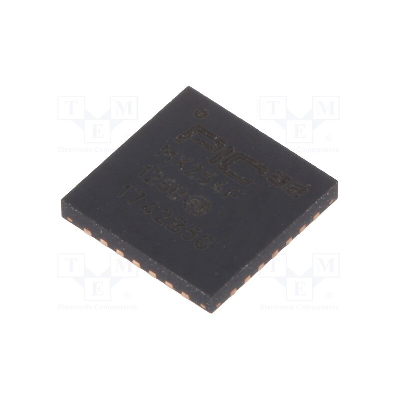 1 pcs x MICROCHIP TECHNOLOGY - PIC32MX254F128B-I/MM - IC: PIC microcontroller, 128kB, 2.3÷3.6VDC, SMD, QFN-S28, PIC32
