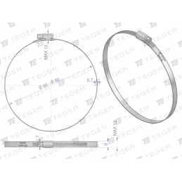 Clamping band 60 80 worm clamp W2 steel