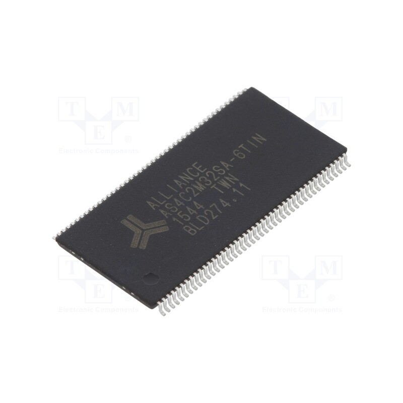 1 pcs x ALLIANCE MEMORY - AS4C2M32SA-6TIN - IC: DRAM memory, 64MbDRAM, 2Mx32bit, 3.3V, 166MHz, 5.5ns, TSOP86