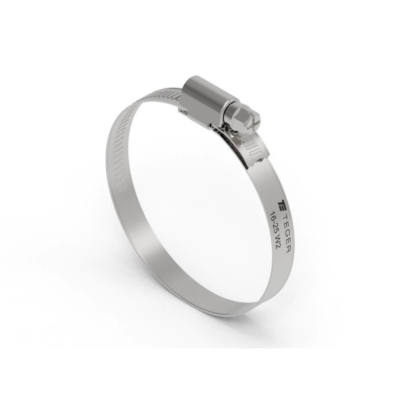 Clamping band 16 25 worm clamp W2 steel