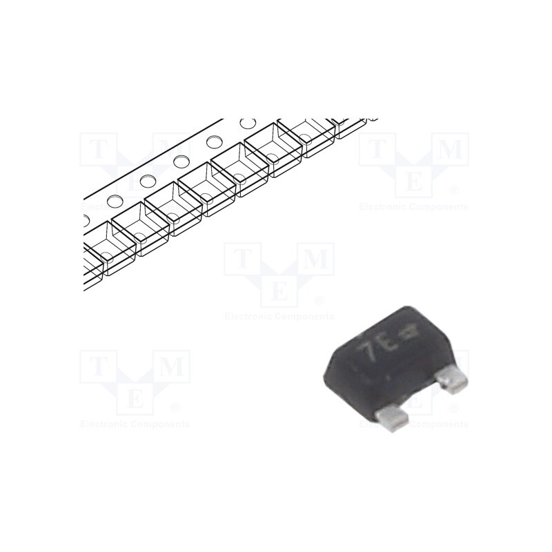 10 pcs x ONSEMI - DTA113EM3T5G - Transistor: PNP, bipolar, BRT, 50V, 0.1A, 0.26W, SOT723, R1: 1kΩ