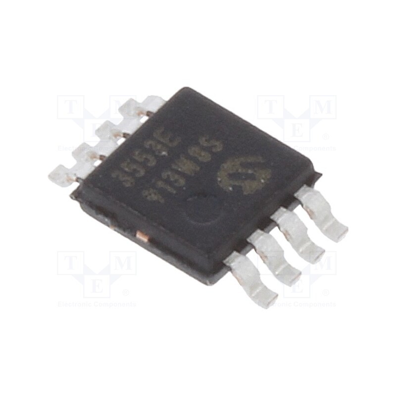 1 pcs x MICROCHIP TECHNOLOGY - MCP3553-E/MS - IC: A/D converter, Ch: 1, 22bit, 60sps, 2.7÷5.5V, MSOP8, ±8LSB