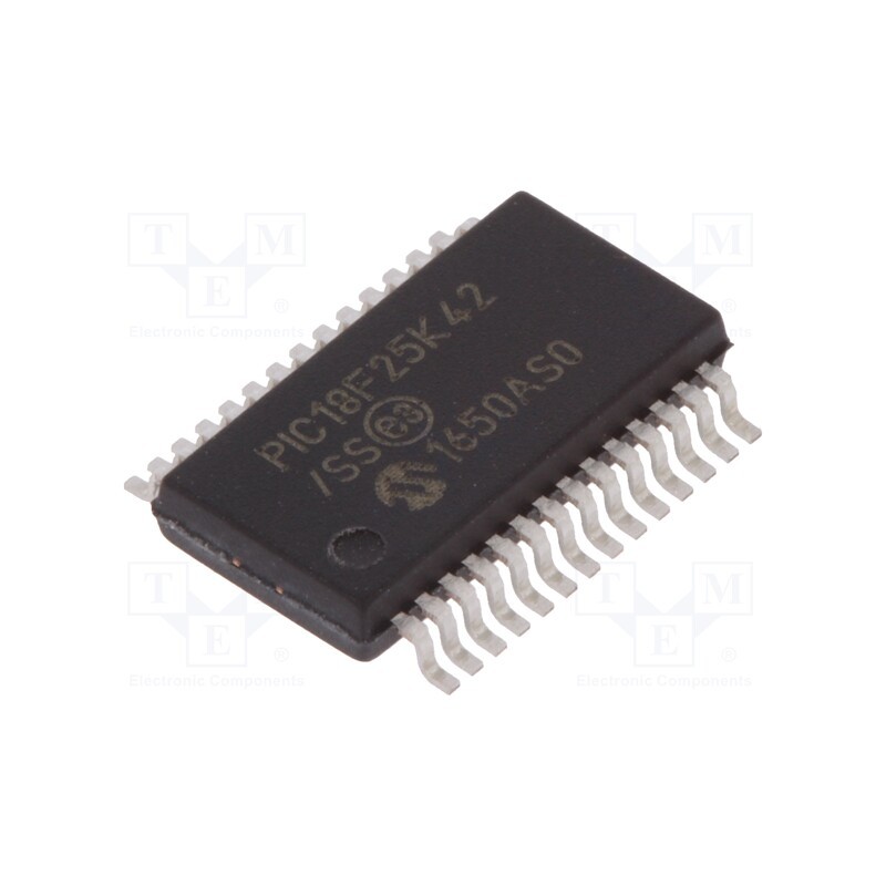 1 pcs x MICROCHIP TECHNOLOGY - PIC18F25K42-I/SS - IC: PIC microcontroller, 32kB, 64MHz, 2.3÷5.5VDC, SMD, SSOP28,