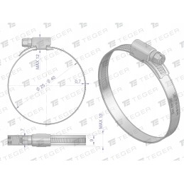 Clamping band 25 40 worm clamp W2 steel