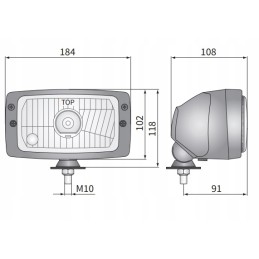 White h4 road headlight with 3f housing