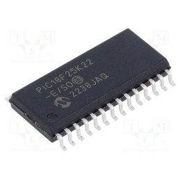 1 pcs x MICROCHIP TECHNOLOGY - PIC18F25K22-E/SO - IC: PIC microcontroller, 64MHz, 2.3÷5.5VDC, SMD, SO28-W, PIC18