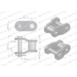 Chain link, straight plate, p16b 1 r1 1 var