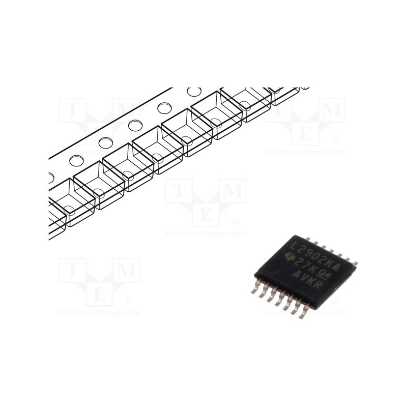 1 pcs x TEXAS INSTRUMENTS - LM2902KAVQPWR - IC: operational amplifier, 1.2MHz, Ch: 4, TSSOP14, IB: -500nA