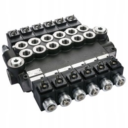 Hydraulic distributor, 6 sections, 80l, 12v electric