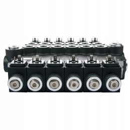 Hydraulic distributor, 6 sections, 80l, 12v electric