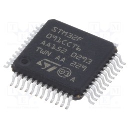 1 pcs x STMicroelectronics - STM32F091CCT6 - IC: ARM microcontroller, 48MHz, LQFP48, 2÷3.6VDC, -40÷85°C