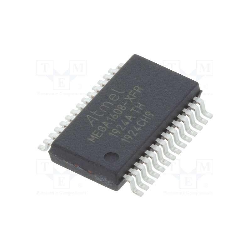 1 pcs x MICROCHIP TECHNOLOGY - ATMEGA1608-XF - IC: AVR microcontroller, SSOP28, Interface: I2C,PWM,SPI,UART x3