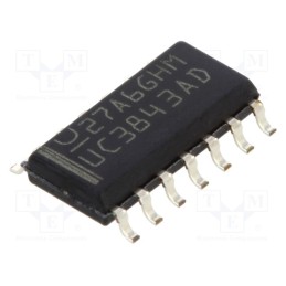 1 pcs x TEXAS INSTRUMENTS - UC3843AD - IC: PMIC, PWM controller, 1A, 47÷500kHz, Ch: 1, SO14, Uoper: 7.6÷30V