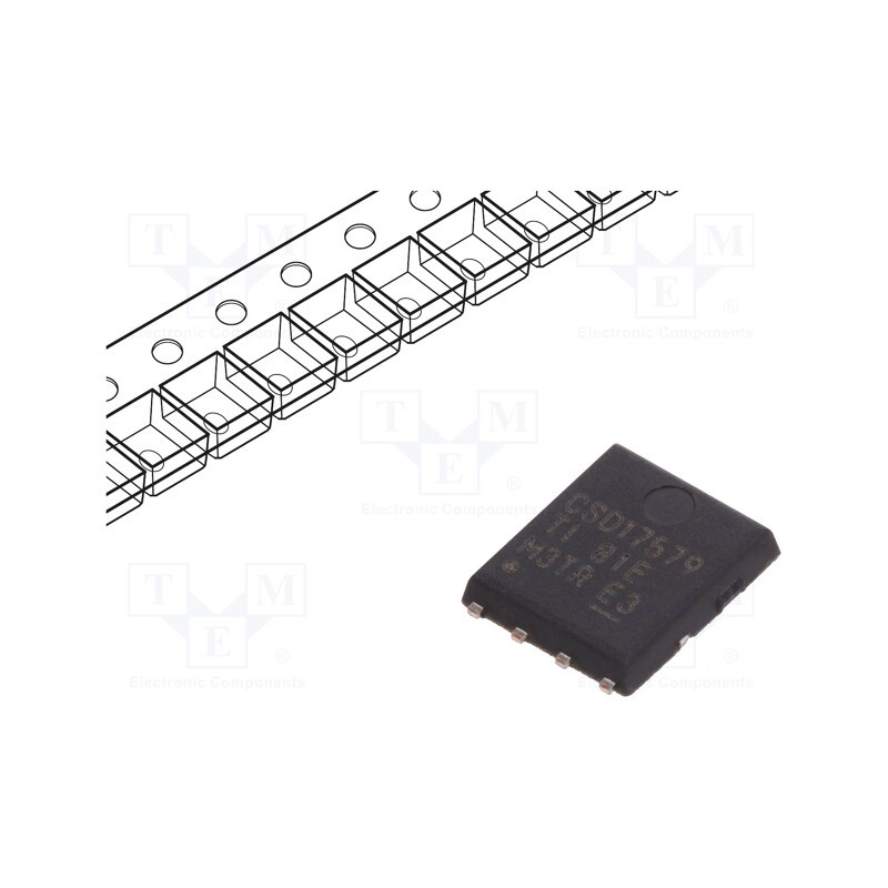 1 pcs x TEXAS INSTRUMENTS - CSD17579Q5AT - Transistor: N-MOSFET, unipolar, 30V, 25A, 36W, VSONP8, 5x6mm
