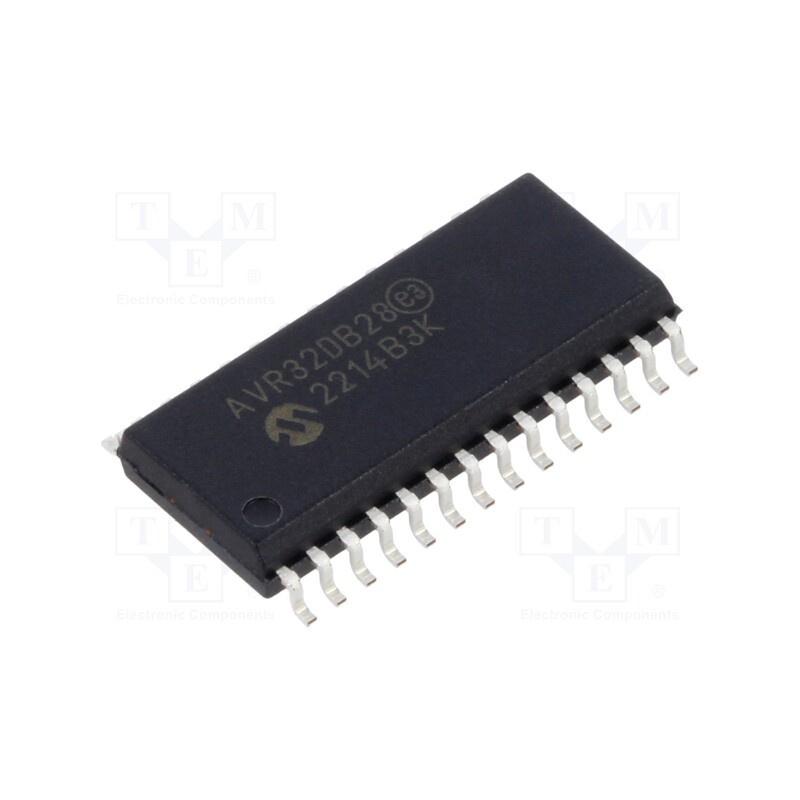 1 pcs x MICROCHIP TECHNOLOGY - AVR32DB28-I/SO - IC: AVR microcontroller, SOIC28, Ext.inter: 22, Cmp: 3, AVR32