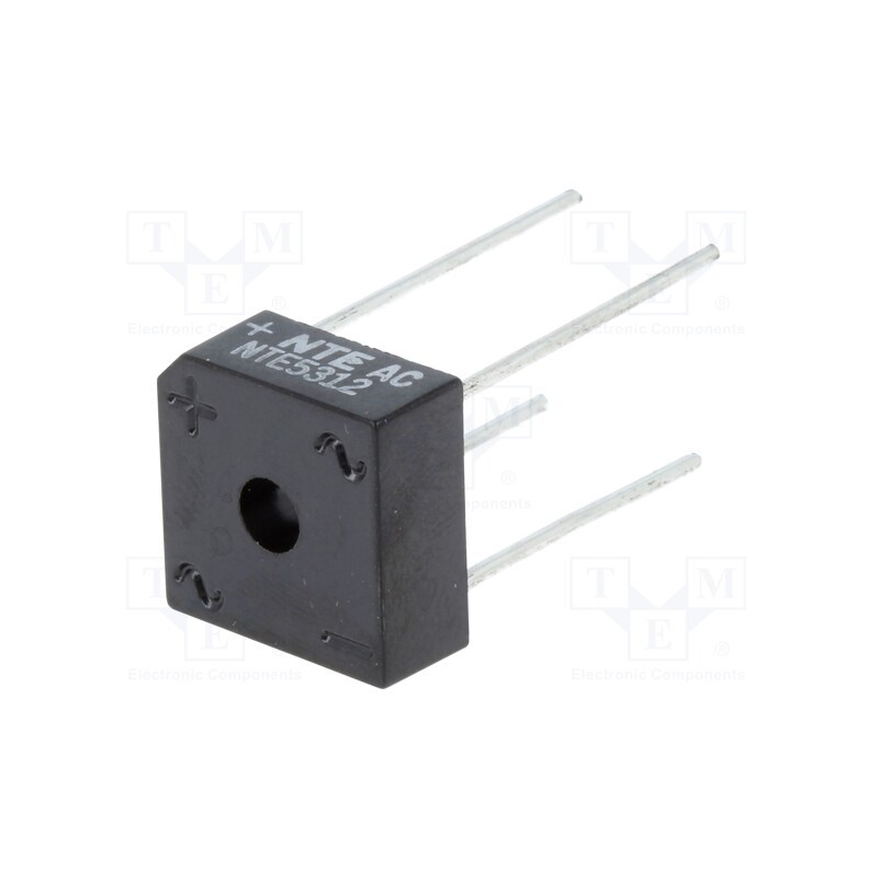 1 pcs x NTE Electronics - NTE5312 - Bridge rectifier: single-phase, Urmax: 100V, If: 8A, Ifsm: 200A