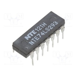 1 pcs x NTE Electronics - NTE74LS293 - IC: digital, divided by 2,divided by 8,binary counter, TTL, THT