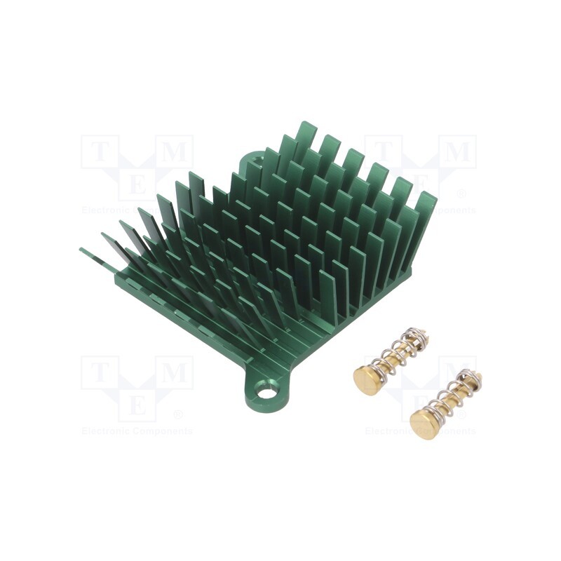 1 pcs x Advanced Thermal Solutions - ATS-1039-C2-R0 - Heatsink: extruded, grilled, BGA, green, L: 40mm, W: 38mm, H: 15mm