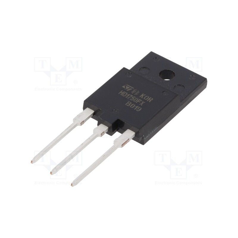 1 pcs x STMicroelectronics - HD1750FX - Transistor: NPN, bipolar, 800V, 24A, 75W, ISOWATT218FX