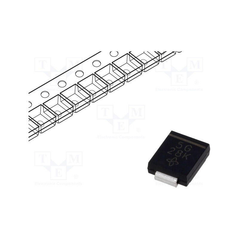 3 pcs x VISHAY - S5G-E3/57T - Diode: rectifying, SMD, 400V, 5A, 2.5us, SMC, Ufmax: 1.15V, Ifsm: 100A