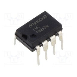 1 pcs x TEXAS INSTRUMENTS - LMC662AIN/NOPB - IC: operational amplifier, 1.4MHz, Ch: 2, DIP8, 4.75÷15.5VDC,