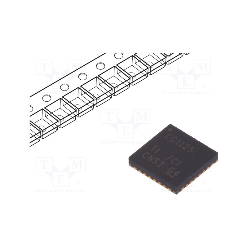 1 pcs x TEXAS INSTRUMENTS - CC1125RHBT - IC: RF transceiver, 2÷3.6VDC, SPI, SMD, VQFN32, 256BRAM,4kBROM