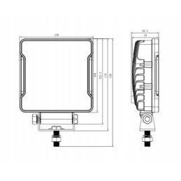 Work lamp 16x LED square bus tractor