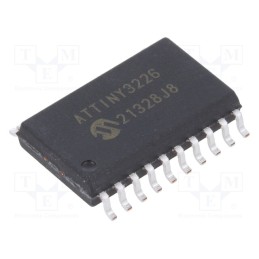 1 pcs x MICROCHIP TECHNOLOGY - ATTINY3226-SU - IC: AVR microcontroller, SO20-W, Ext.inter: 18, Cmp: 1, ATTINY