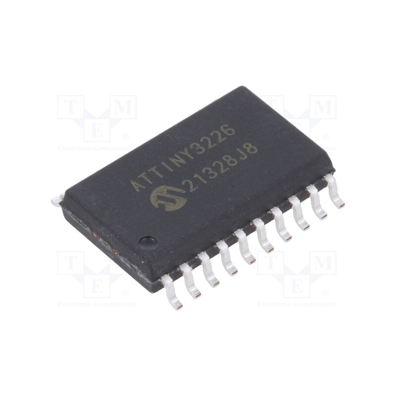 1 pcs x MICROCHIP TECHNOLOGY - ATTINY3226-SU - IC: AVR microcontroller, SO20-W, Ext.inter: 18, Cmp: 1, ATTINY