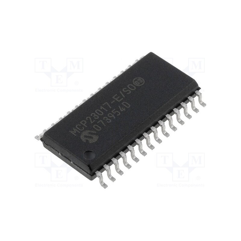 1 pcs x MICROCHIP TECHNOLOGY - MCP23017-E/SO - IC: interface, I/O expander, 1.7Mbps, 1.8÷5.5VDC, I2C, SMD, SO28