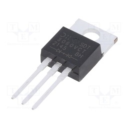 1 pcs x DIODES INCORPORATED - SDT3060VCT - Diode: Schottky rectifying, THT, 60V, 15Ax2, TO220AB, , Ir: 50mA