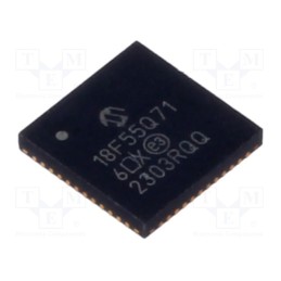 1 pcs x MICROCHIP TECHNOLOGY - PIC18F55Q71-I/6LX - IC: PIC microcontroller, 32kB, 64MHz, 1.8÷5.5VDC, SMD, VQFN48,