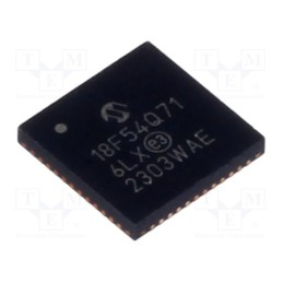 1 pcs x MICROCHIP TECHNOLOGY - PIC18F54Q71-I/6LX - IC: PIC microcontroller, 16kB, 64MHz, 1.8÷5.5VDC, SMD, VQFN48,