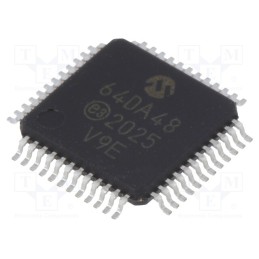 1 pcs x MICROCHIP TECHNOLOGY - AVR64DA48-I/PT - IC: AVR microcontroller, TQFP48, 1.8÷5.5VDC, Cmp: 3, AVR64, AVR-DA