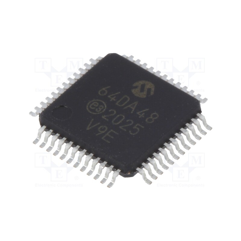 1 pcs x MICROCHIP TECHNOLOGY - AVR64DA48-I/PT - IC: AVR microcontroller, TQFP48, 1.8÷5.5VDC, Cmp: 3, AVR64, AVR-DA