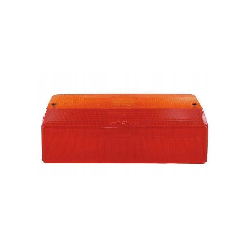 Red, orange, rectangular lamp shade