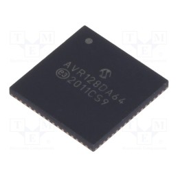 1 pcs x MICROCHIP TECHNOLOGY - AVR128DA64-I/MR - IC: AVR microcontroller, QFN64, 1.8÷5.5VDC, Cmp: 3, AVR128, AVR-DA
