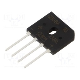 1 pcs x VISHAY - GBU8A-E3/51 - Bridge rectifier: single-phase, Urmax: 50V, If: 8A, Ifsm: 200A, flat