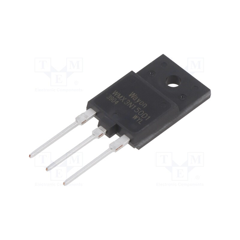 1 pcs x WAYON - WMX3N150D1 - Transistor: N-MOSFET, WMOS™ D1, unipolar, 1.5kV, 3A, Idm: 12A, 90W