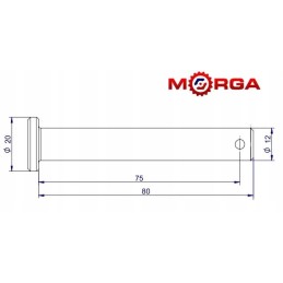 Pin 12h8x85 75 securing the c-axis pin 3