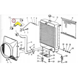 Armored upper radiator rubber hose C330 Ursus