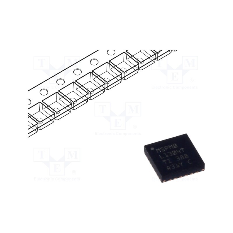 1 pcs x TEXAS INSTRUMENTS - MSPM0L1304TRGER - IC: ARM microcontroller, 32MHz, VQFN24, 2kBRAM,16kBFLASH, I/O: 20