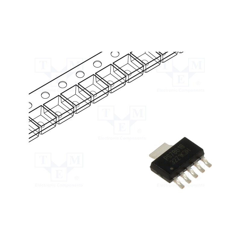 1 pcs x TEXAS INSTRUMENTS - TPS78618DCQR - IC: voltage regulator, LDO,linear,fixed, 1.8V, 1.5A, SOT223-6, SMD
